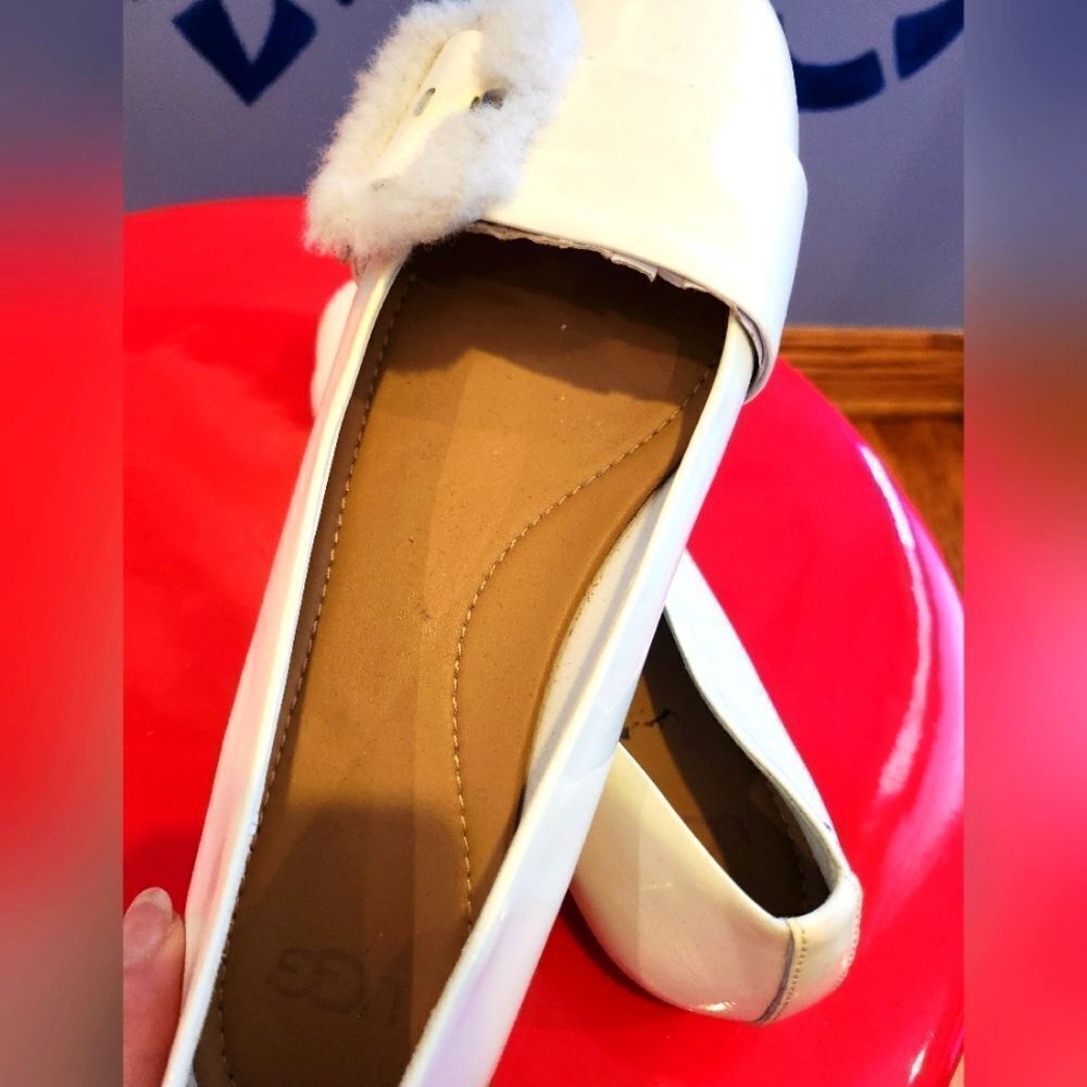 UGG Cream Loafers with Fuzzy Detail - Picture 3 of 6